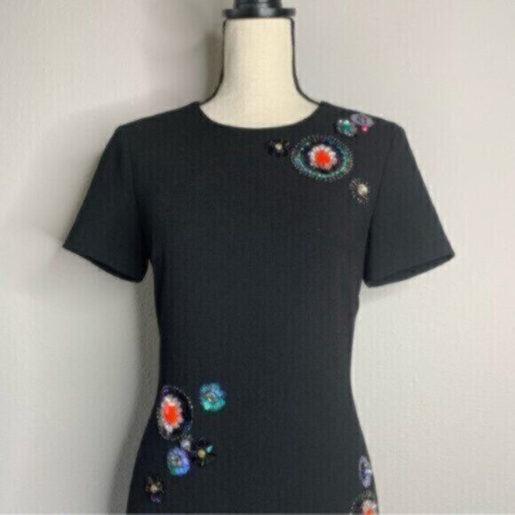 Trina Trunk Black Multi Color Dazzle Embellished Mini Sheath Dress - Picture 6 of 15